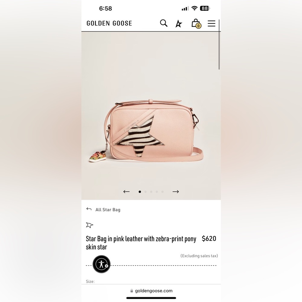 Luxury Golden Goose All-Star crossbody bag, NWOT. Retails for $620.